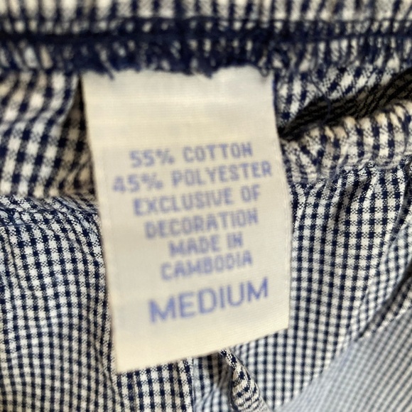 Lanz of Salzburg Pajama Set with Robe Seersucker Blue White Check Lace Trim - Picture 7 of 15